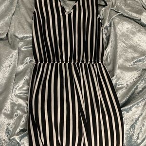 Black & White Striped Jumpsuit